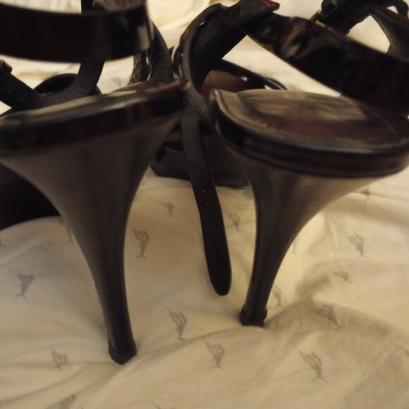 YSL Strappy Black Heeled Sandals (Size 41) - Pre Owned in Good Condition - Picture 8 of 8